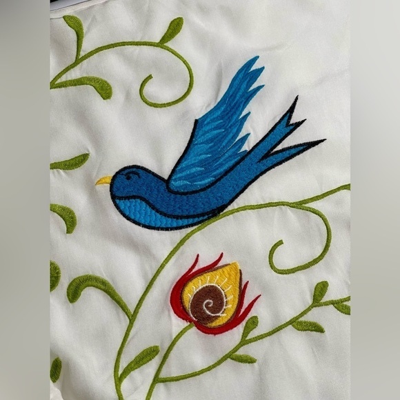 Bohemian Secret Garden Embroidered Cotton Blend Maternity Kimono Gown - Picture 8 of 12